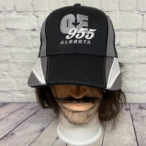 Vintage Baseball Hat Cap Strap Back Black Gray OE 955 Alberta Embroidered Logo